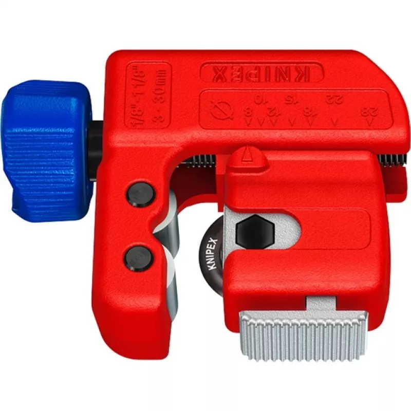 Vamzdžių pjaustytuvas Knipex TubiX S 3–30 mm, kompaktiškas pjovimo įrankis metaliniams ir plastikiniams vamzdžiams