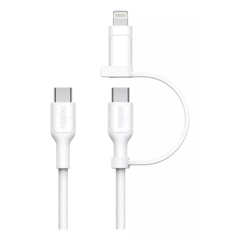 USB laidas Belkin BoostCharge Pro 1,5 m USB C USB C/Lightning baltas