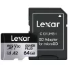 MicroSD kortelė Lexar 64GB UHS-I Class 3 Sidabrinė PLUS