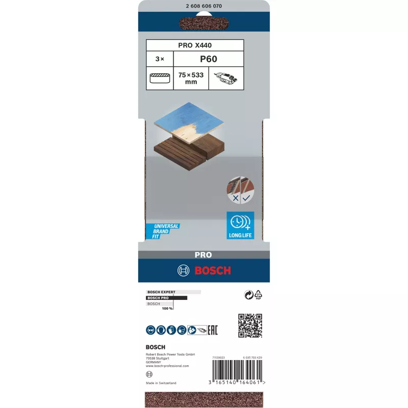 “Bosch” 2 608 606 070 šlifavimo priedas 3 vnt. Šlifavimo juosta