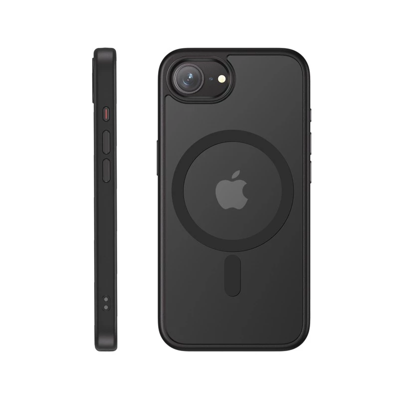 Apsauginis MagSafe dėklas Crong, skirtas iPhone 16e – juodas, tvirtos konstrukcijos