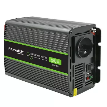 Automobilinis inverteris Qoltec Monolith 2000 W juodas 24 V