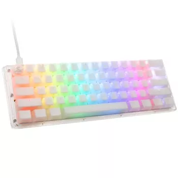 Ducky One 3 Aura balta mini žaidimų klaviatūra, RGB LED - MX-Mėlyna (US)