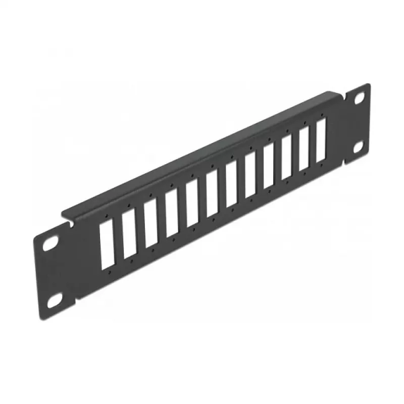 Fiber Optic Patch Panel DeLOCK 10 col. 12 prievadų SC Duplex LC Quad 1U juoda