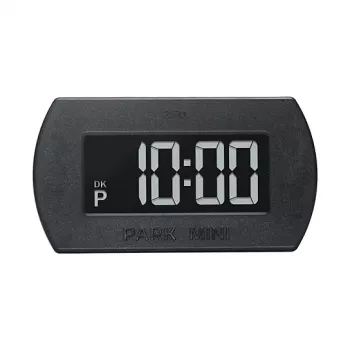 Elektroninis parkavimo diskas Needit Park Mini — juodas, ABS ir stiklas, CR-2450 3V, 82×25×45 mm