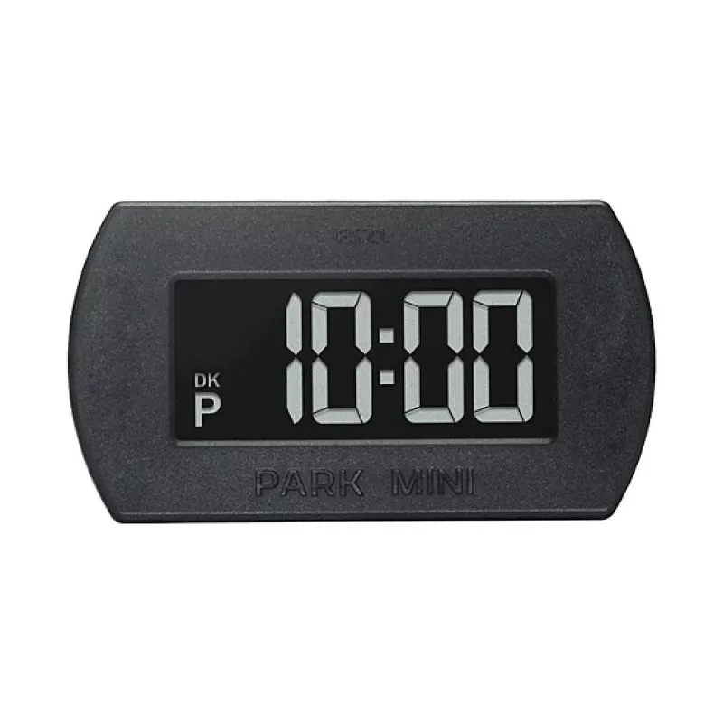 Elektroninis parkavimo diskas Needit Park Mini — juodas, ABS ir stiklas, CR-2450 3V, 82×25×45 mm
