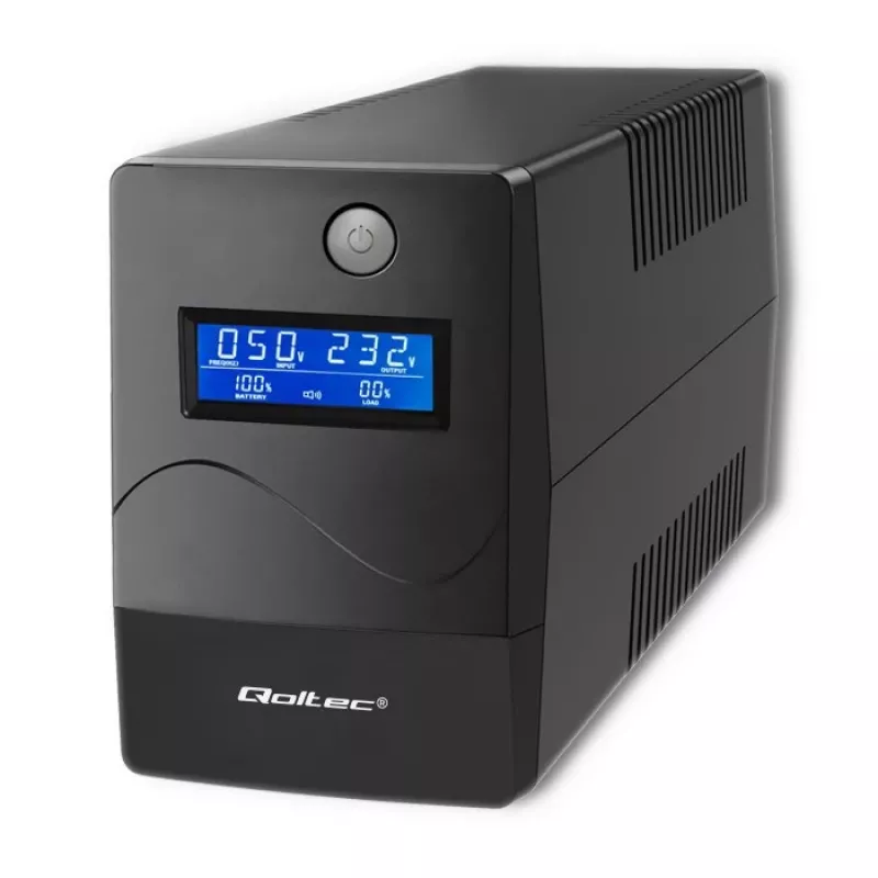 Qoltec Monolith nepertraukiamo maitinimo šaltinis (UPS) Dvigubos konversijos (Online) 0,45 kVA 240 W 2 AC lizdai