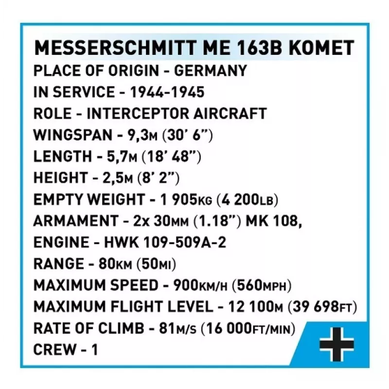 Blokai Messerschmitt Me 163B Comet 543 blokai