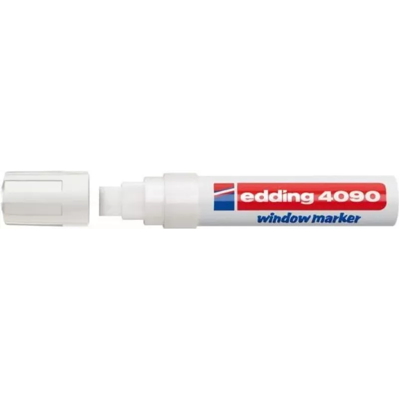 Kreidos žymeklis Edding 4090 kaltiniu antgaliu baltas