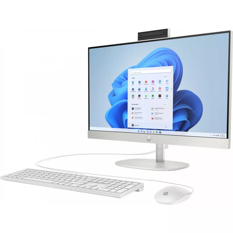 HP 24-cr0009ng AMD Ryzen™ 3 7320U 60,5 cm (23.8) 1920 x 1080 Pixel viskas viename kompiuteris 8 GB LPDDR5-SDRAM 512 GB SSD „Windows 11 Home“ Wi-Fi 6 (802.11ax) Balta (A04VWEA#ABD)
