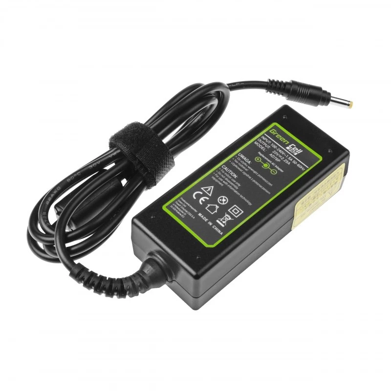 Maitinimo adapteris Green Cell AD76P 45W nešiojamiesiems kompiuteriams Lenovo, 20V 2.25A, AC-to-DC, 100–240V įvestis, juodas