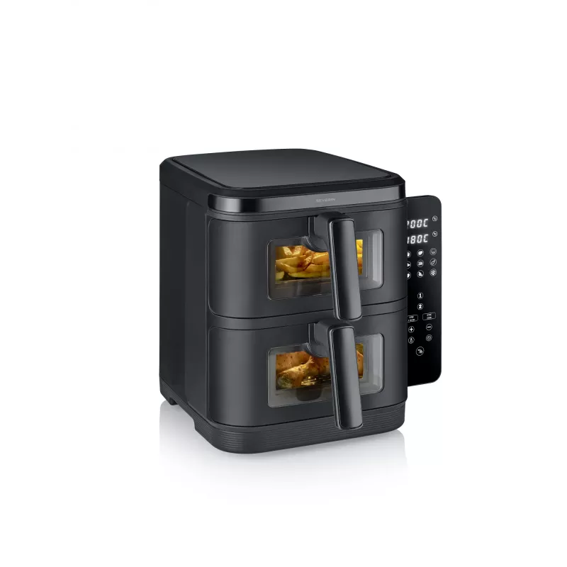 Fritiūrė SEVERIN FR 2468 S-Fry Duo Stack 2-in-1 kepimo talpa, dviejų krepšelių dizainas