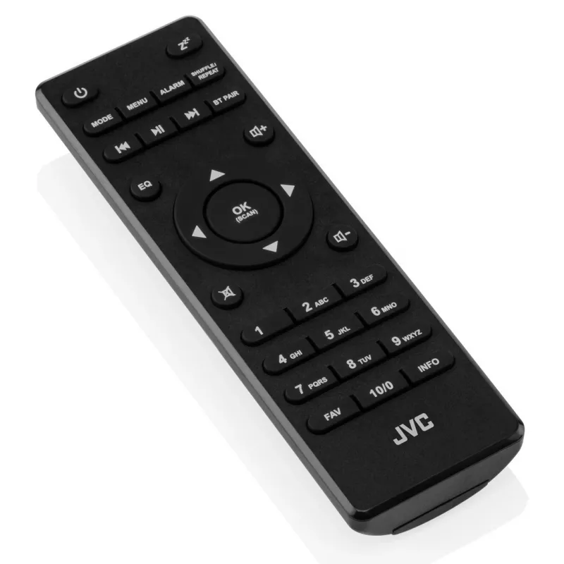 Internet radijas JVC RA-E981B — Wi‑Fi ir Bluetooth transliacija, DAB+, FM, 2×5W, 40 išankstinių nuostatų, USB, AUX, LCD ekranas