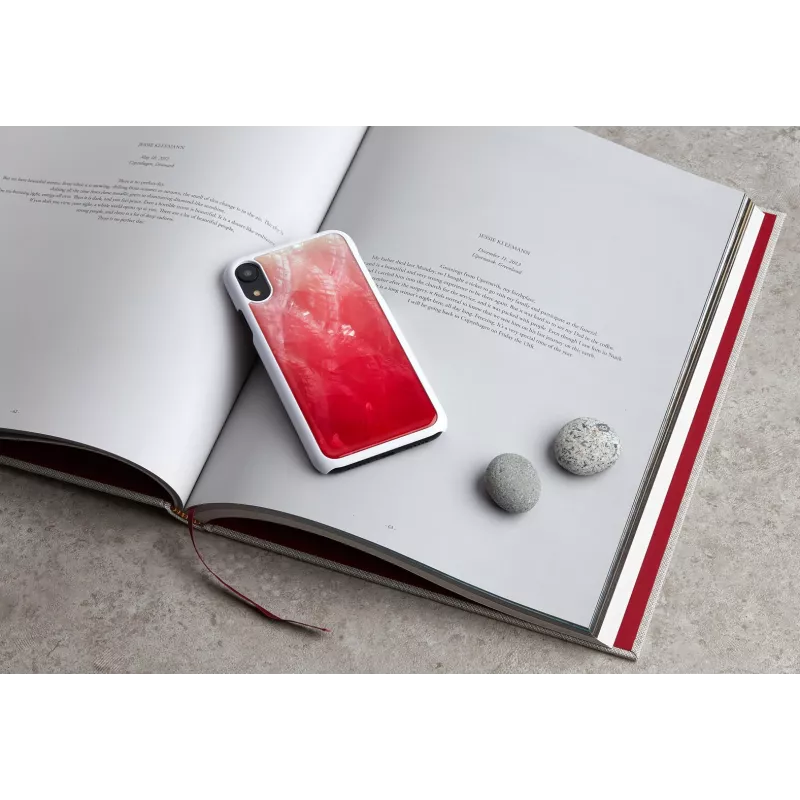 iKins išmaniojo telefono dėklas, skirtas iPhone XR — rožinio ežero ir baltos spalvos