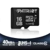 MicroSDHC atminties kortelė PATRIOT PSF16GMDC10 — 16 GB, 10 klasė, UHS-I (U1), 80 MB/s, juoda