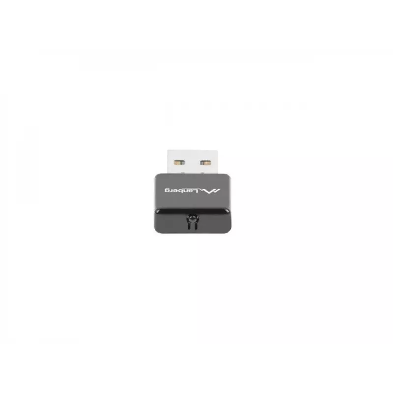 USB belaidis tinklo adapteris LANBERG NC-0300-WI, 2x vidinės antenos 2 dBi, USB 2.0, iki 2400 Mbit/s, juoda