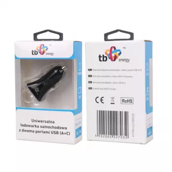 Universalus automobilinis įkroviklis USB a+c Qc Tb ASTBXLU2USBACQC