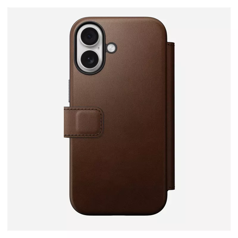 „Folio“ tipo telefono dėklas „Nomad NM014209858“, skirtas „Apple iPhone 17“, 16 cm (6,3 colio), rudas, 4 kortelių kišenės