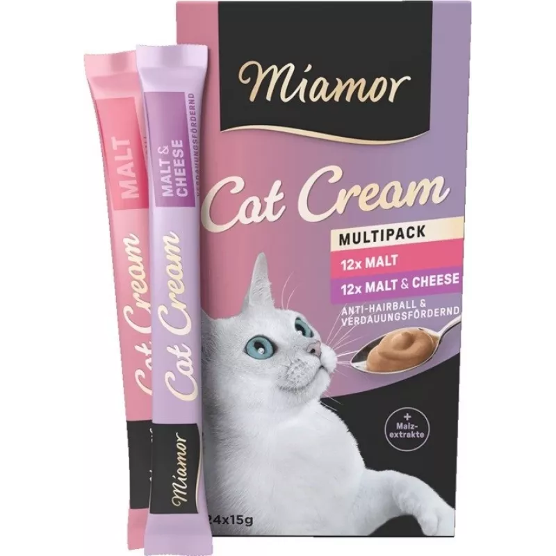 MIAMOR Cat Cream Malt - kačių skanėstai - 24x15g