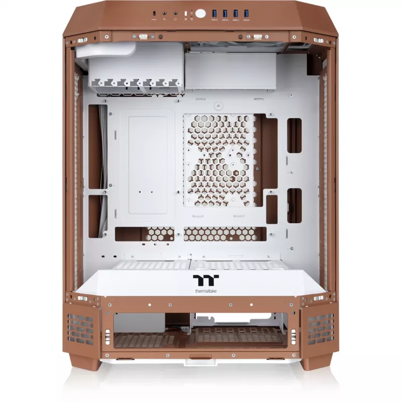PC korpusas Thermaltake The Tower 600 Midi Tower Mocha — ATX/Micro-ATX/Mini-ITX, grūdintas stiklas, 1x3,5 colio + 2x2,5 colio, 4x USB 3.2
