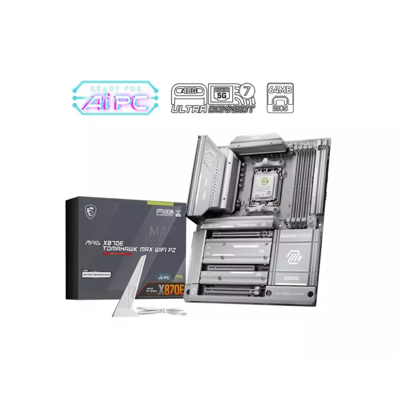 MSI MAG X870E TOMAHAWK MAX WIFI PZ pagrindinė plokštė AMD X870E lizdas AM5 ATX
