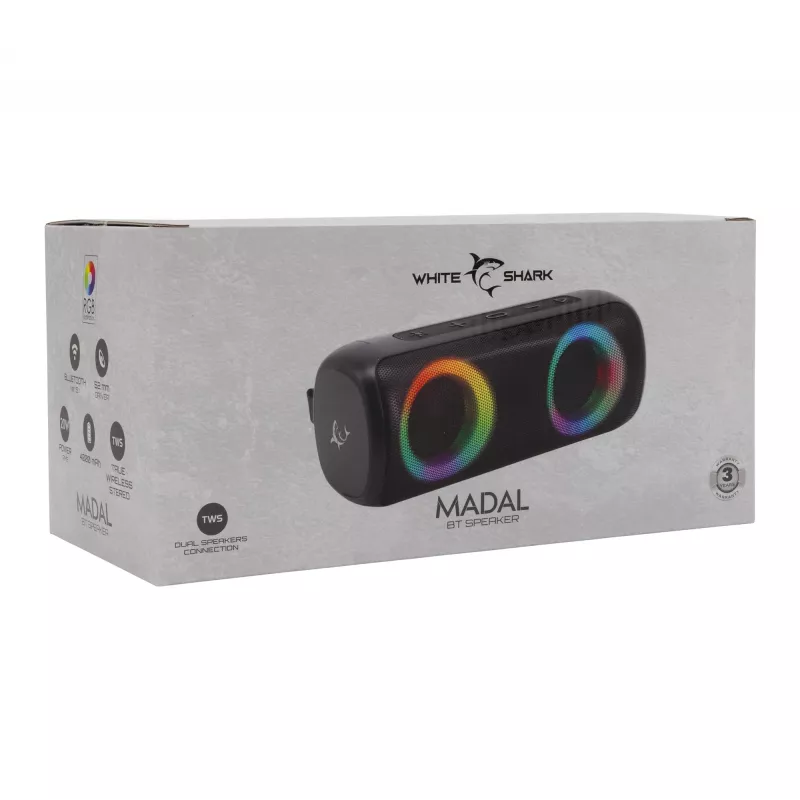 Nešiojamas garsiakalbis White Shark GBT-876 Madal, baltas