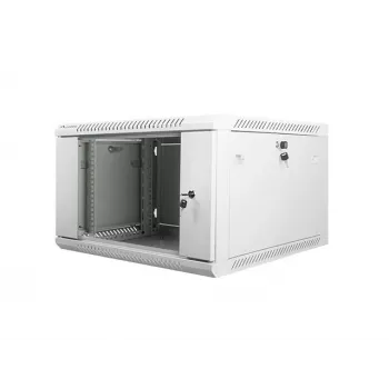 Lanberg sieninis montavimo stovo korpusas 19'' 6U 600x600mm pilkas (stiklinės durys)