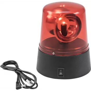LED mini policijos žibintuvėlis EUROLITE 50603662 raudonas — USB įkraunamas, baterijomis maitinamas kompaktiškas įspėjamasis žibintas