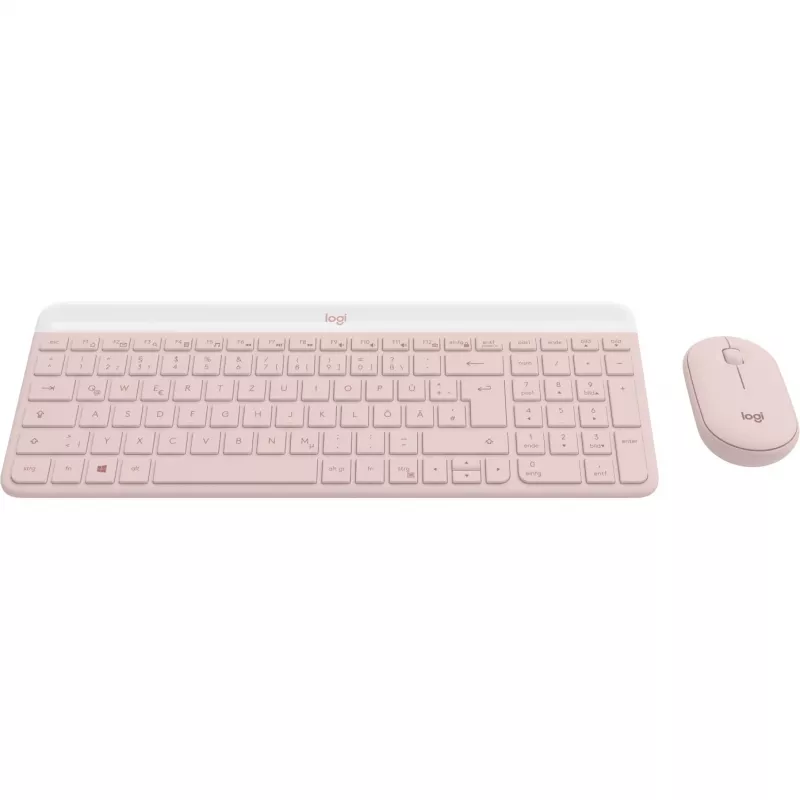 Logitech Slim Wireless Combo MK470 - Klaviatūros ir pelės rinkinys - Belaidis - 2,4 GHz - QWERTY - rožinis (920-011314)