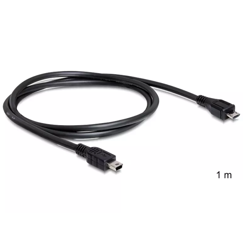 USB laidas DeLOCK 83177 1m Micro-USB B Mini-USB B juodas