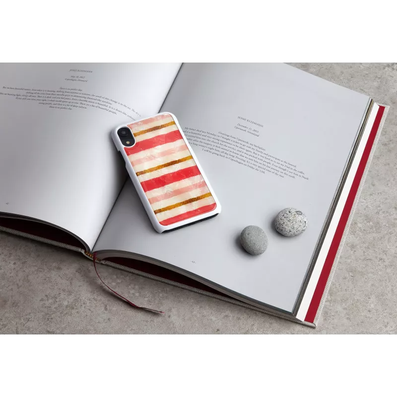 Apsauginis išmaniojo telefono dėklas iKins, skirtas iPhone XR — Short Cake dizainas, baltas