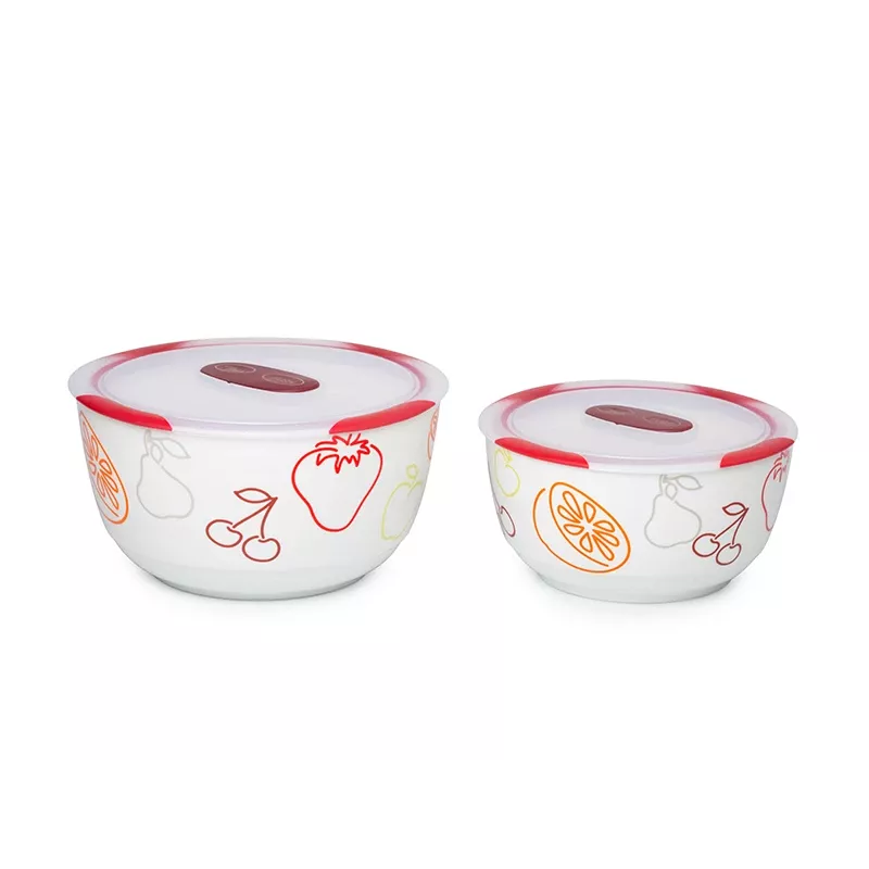 Dubens rinkinys OURSSON BS4781RC/DC apvalus keramikinis 3L baltas 2 vnt.