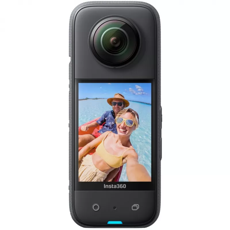 Veiksmo kamera Insta360 X3 — 72 MP, 5K Ultra HD (5760×2880), 100 fps, CMOS, Wi‑Fi, įmontuotas ekranas, MicroSD, 0,508 kg, juoda