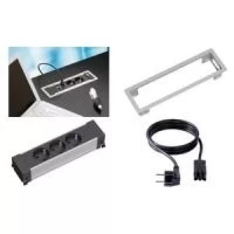 Bachmann POWER FRAME 3 krypčių - rėmelis prievadams - sidabro pilkumo, RAL 9006 (317.000)
