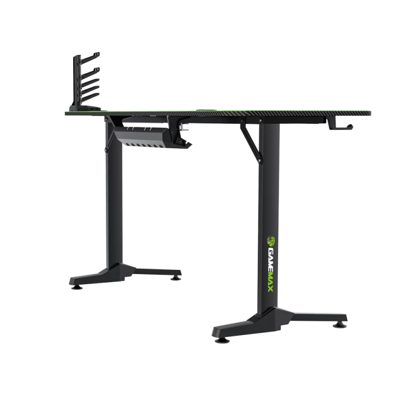 Stalas GameMax D140-CARBON – žaidimų/biuro stalas, neto svoris 20,5 kg, bruto matmenys 125×795×682 mm