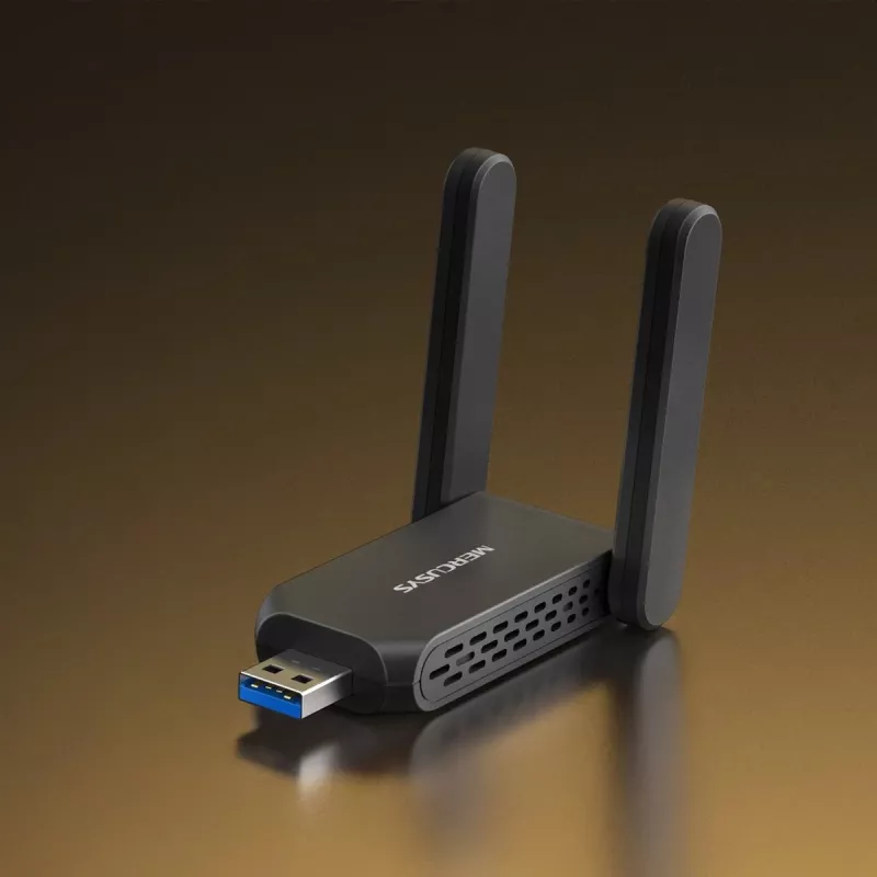 „Wi‑Fi“ USB adapteris MERCUSYS MA72XH AX1800 su didelio stiprinimo antenomis, USB-A „Plug‑and‑Play“