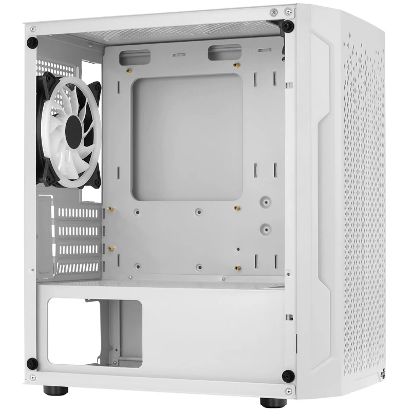 ATX AEROCOOL TRINITY MINI FRGB MICRO MINI TOWER KORPUSAS SU STIKLO PANELE (BALTAS)