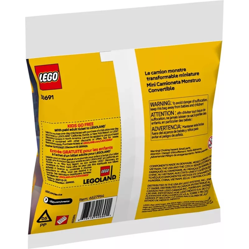 LEGO CREATOR 3 IN 1 30691 Mini kabrioletas monstrų sunkvežimis