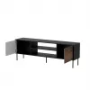 TV spintelė cama meble EF CORTINA 180×40×60 cm, viršus juodas, rėmas riešutmedžio