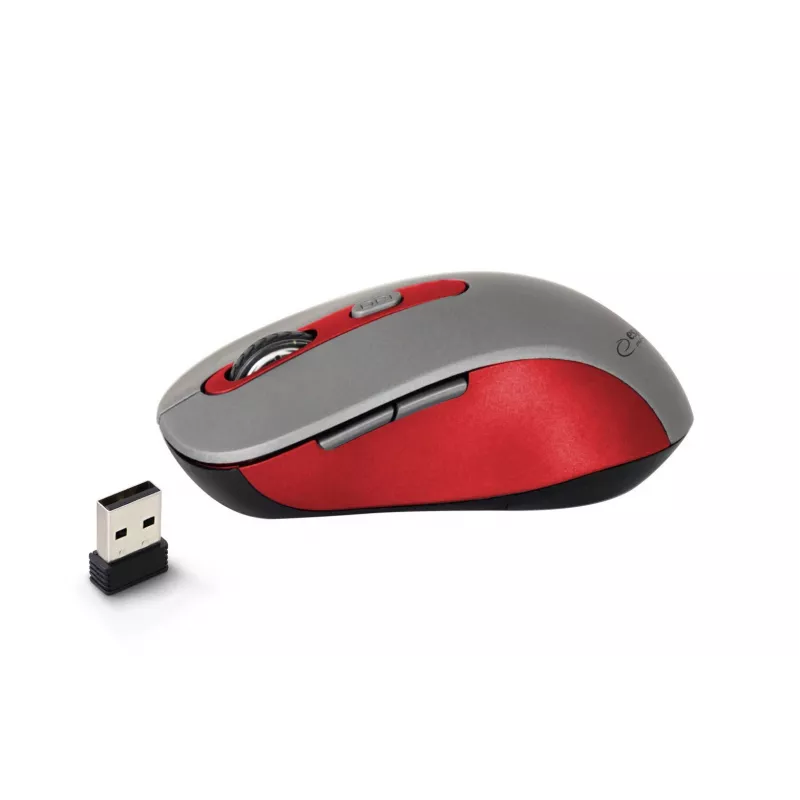 Belaidė optinė pelė ESPERANZA EM131R 2,4 GHz, 1600 DPI, abiem rankoms tinkama, nano USB imtuvas, 6 mygtukai, pilka