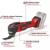 Daugiafunkcis įrankis EINHELL TP-MG 18 Li BL Solo — 18V Li‑Ion, šlifavimui, šlifavimui, pjovimui, 1,08 kg, juoda/raudona
