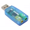 USB išorinė garso plokštė Gembird Virtus2 — USB sąsaja, 3,5 mm ausinių lizdas, mėlyna permatoma
