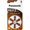 Klausos aparatų baterijos Panasonic PR 312 cinko-oro 170 mAh — 6 vnt. pakuotė