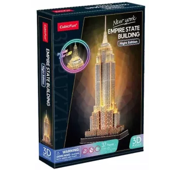 Empire State Building - šviečianti 3D dėlionė iš 37 dalių