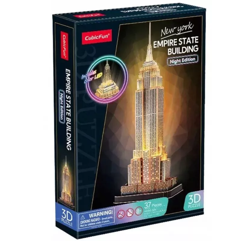 Empire State Building - šviečianti 3D dėlionė iš 37 dalių
