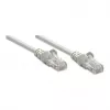 Intellinet tinklo kabelis, Cat6, 2 m, pilkas, CCA, U/UTP, PVC, RJ45, paauksuoti kontaktai, be užkliuvimų, su apsauginiu gaubteliu, garantija visam laikui