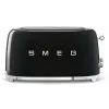 Smeg - TSF02 Skrudintuvas 4 riekėms - Juodas/lakuotas/PxAxG 41x20,8x21,5 cm/6 skrudinimo lygiai/1500 W