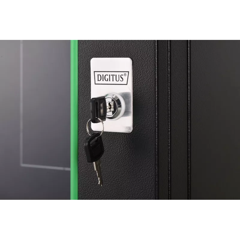 Sieninis stovas spintelė DIGITUS Dynamic-N 12U, 600x450 mm (PxG), IP20, raktinis užraktas, nesurinkta