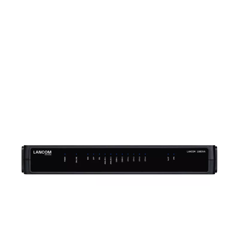 Maršrutizatorius LANCOM 1803VA juodas 1 ventiliatorius SNMP Ethernet 10 100 1000 Mbit/s