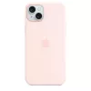 Silikoninis dėklas su MagSafe, skirtas iPhone 15 Plus - šviesiai rožinis